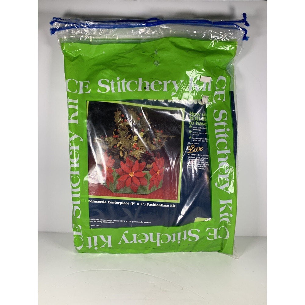 Creative Expressions Stitchery‎ Kit Poinsettia Centerpiece Fashion ease Kit NIP